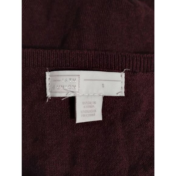 14th and Union Sweater Ladies Small Maroon Scoop Neck Bell Sleeve - Picture 5 of 7